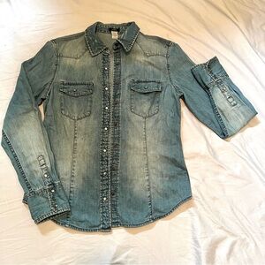 J. Crew Blue Denim Button Down Shirt